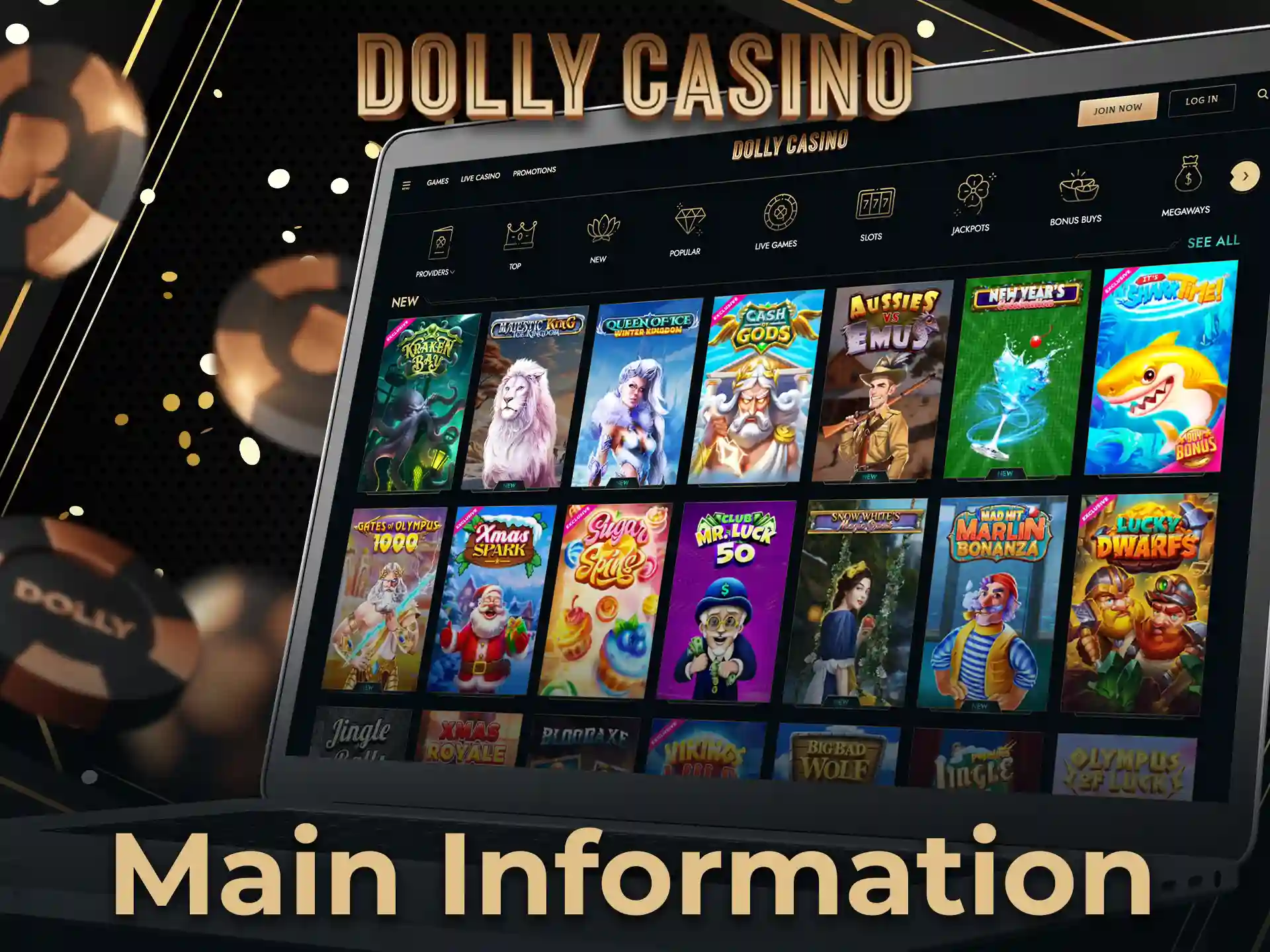 Dolly Casino operates under an official license, protects players' privacy and offers many bonuses.