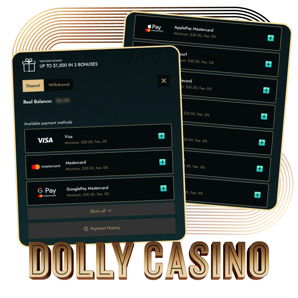 An overview of Dolly Casino's deposit and withdrawal methods in Australia.