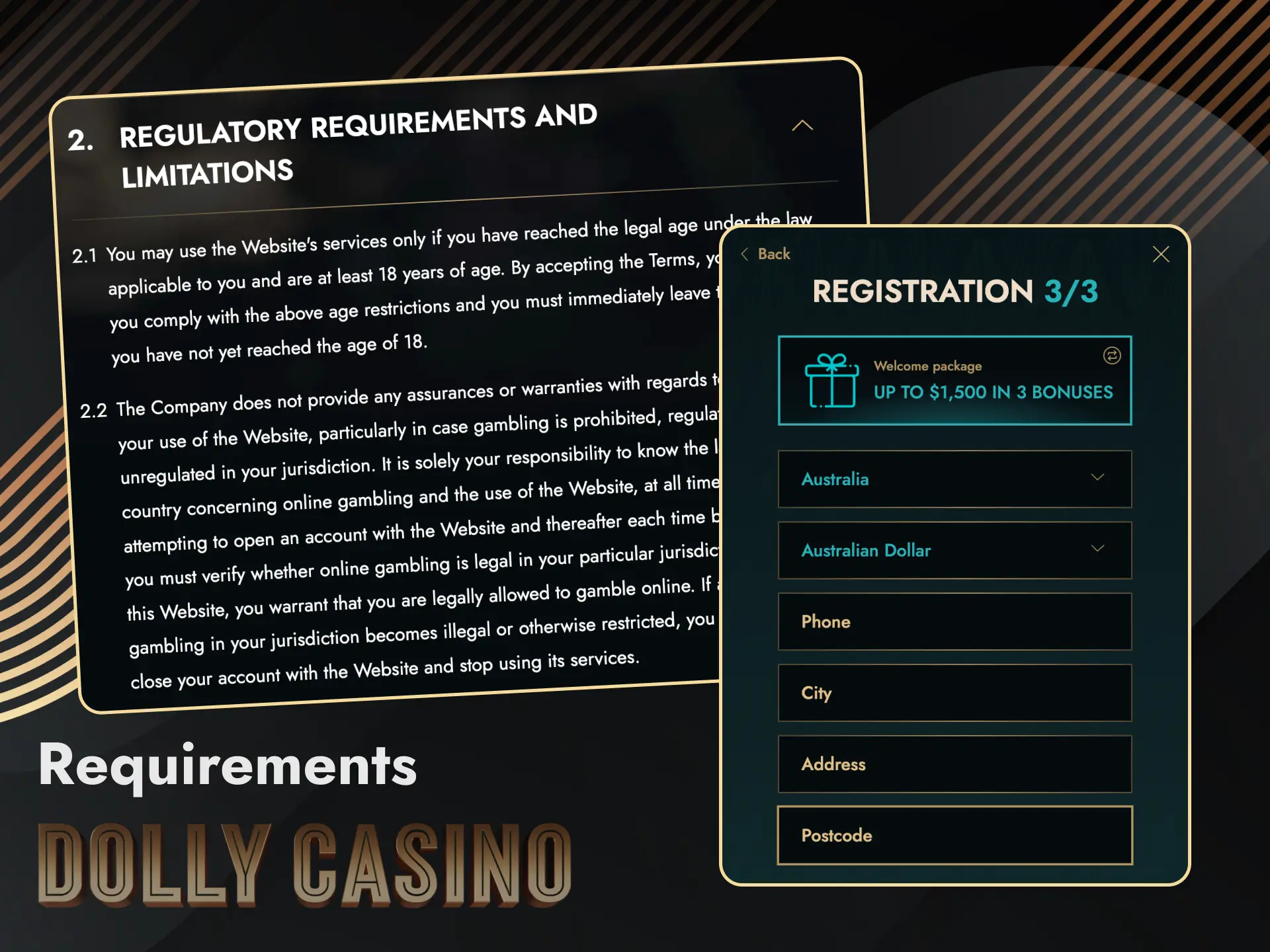 Only persons over the age of 18 are allowed to register at Dolly Casino.
